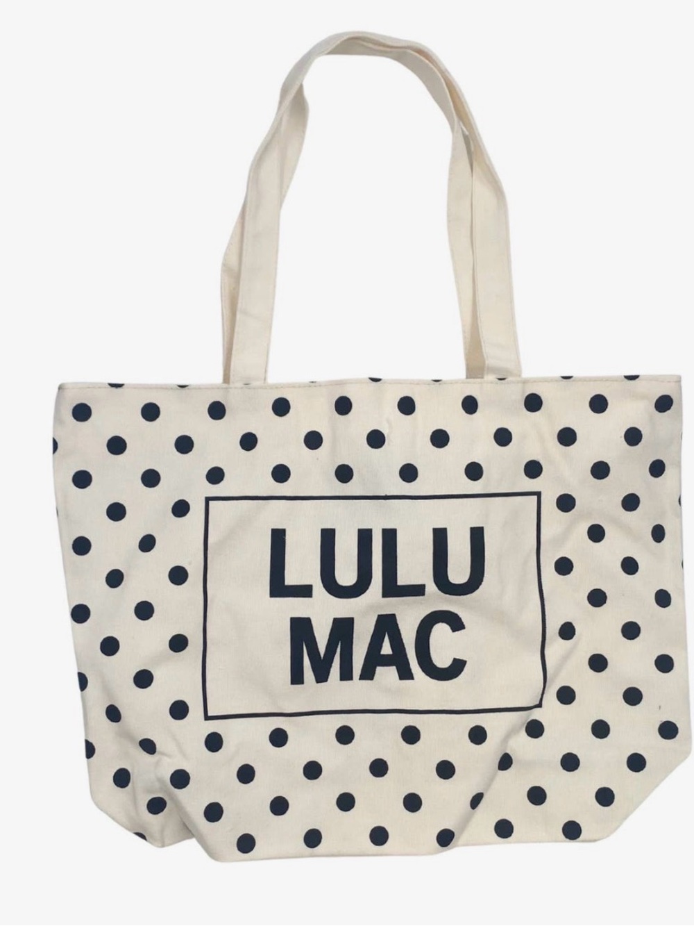 Lulu Mac Cream and Black Polka Dot Tote Bag
